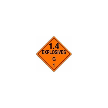 Accuform DOT PLACARD HAZARD CLASS 1 MPL132RM50 MPL132RM50